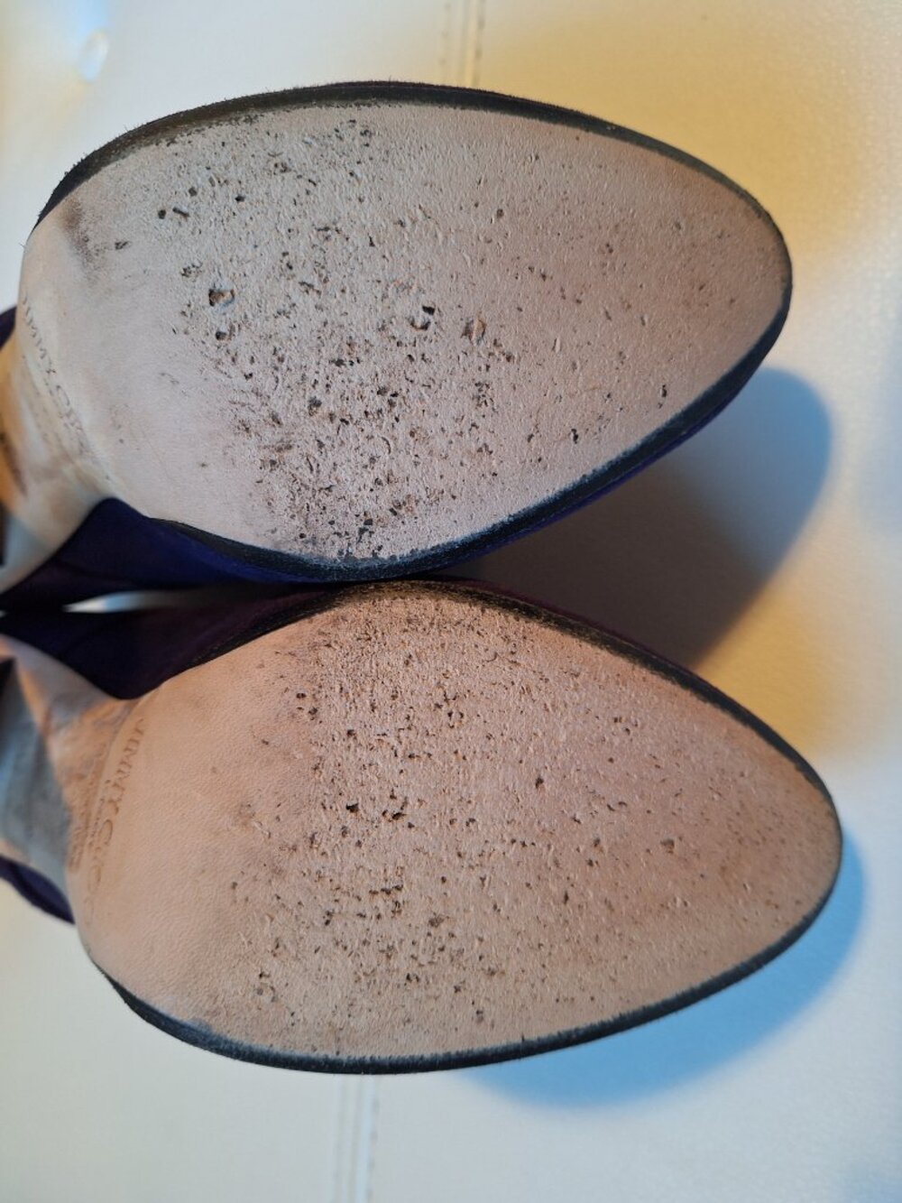 Jimmy Choo Colorblock heel purple suede booties - Picture 3 of 16